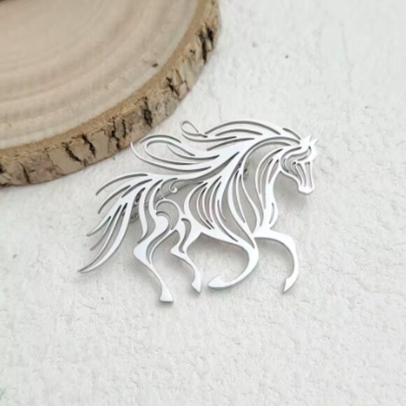 🍏50% OFF/3+...Stainless Steel Horse Brooch - Picture 6 of 9